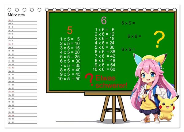 Produktbild: Mathematik f&uuml;r Grundsch&uuml;ler (Tischkalender 2026 DIN A5 quer), CALVENDO Monatskalender