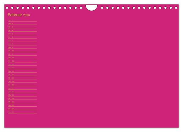 Produktbild: Bastel-Geburtstagskalender pink / Geburtstagskalender (Wandkalender 2026 DIN A4 quer), CALVENDO Monatskalender