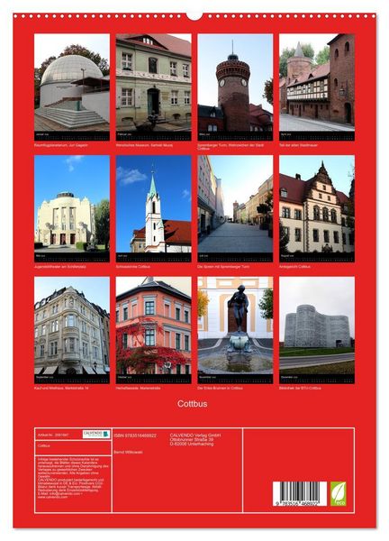 Produktbild: Cottbus (hochwertiger Premium Wandkalender 2026 DIN A2 hoch), Kunstdruck in Hochglanz