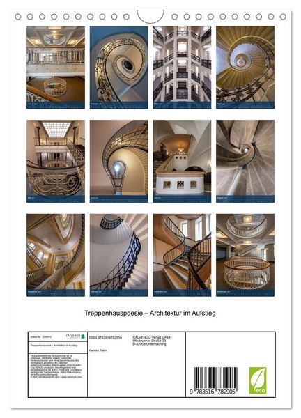Produktbild: Treppenhauspoesie &ndash; Architektur im Aufstieg (Wandkalender 2027 DIN A4 hoch), CALVENDO Monatskalender