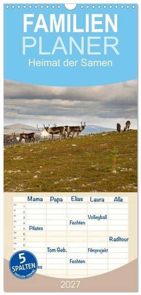 Produktbild: Familienplaner 2027 - Heimat der Samen mit 5 Spalten (Wandkalender, 21 x 45 cm) CALVENDO