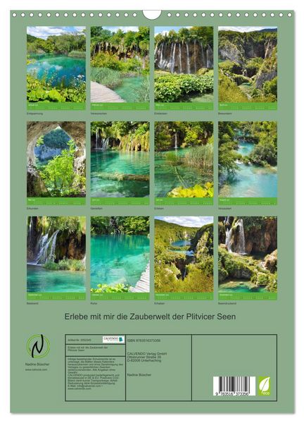 Produktbild: Erlebe mit mir die Zauberwelt der Plitvicer Seen (Wandkalender 2026 DIN A3 hoch), CALVENDO Monatskalender