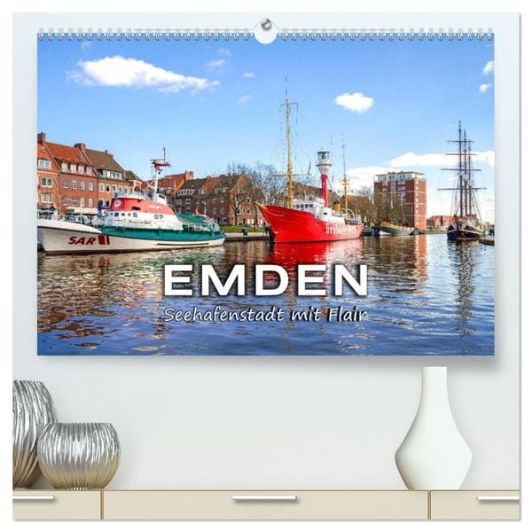 Produktbild: EMDEN Seehafenstadt mit Flair (hochwertiger Premium Wandkalender 2026 DIN A2 quer), Kunstdruck in Hochglanz