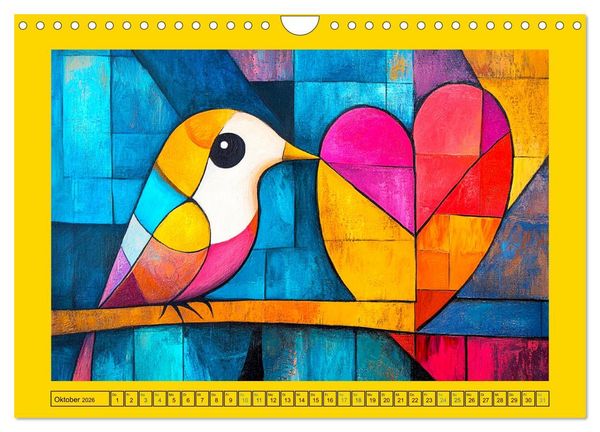 Produktbild: Abstrakte Eleganz. K&uuml;nstlerische Tiermotive in sch&ouml;nen Farben (Wandkalender 2026 DIN A4 quer), CALVENDO Monatskalender