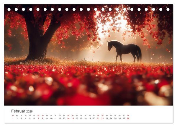 Produktbild: Im Wind der Freiheit - Ein Jahr voller Pferde (Tischkalender 2026 DIN A5 quer), CALVENDO Monatskalender