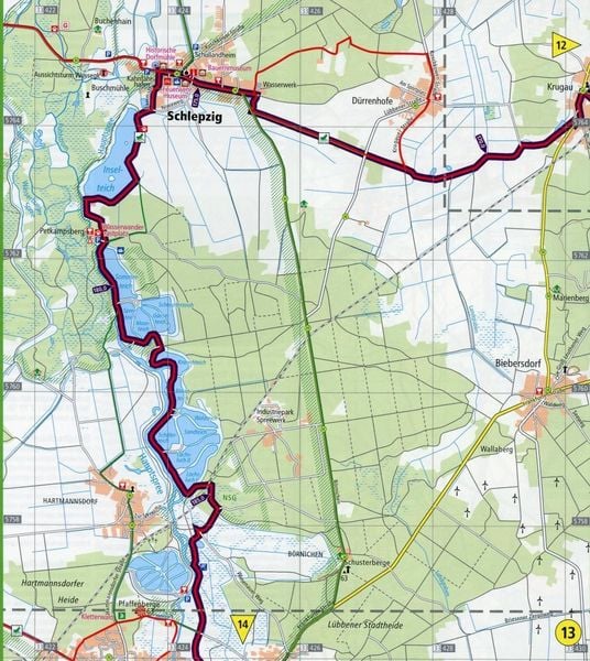 Produktbild: Publicpress Leporello Radtourenkarte Gurkenradweg Spreewald 1:50.000