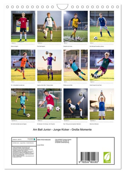 Produktbild: Am Ball Junior - Junge Kicker - Gro&szlig;e Momente (Wandkalender 2027 DIN A4 hoch), CALVENDO Monatskalender