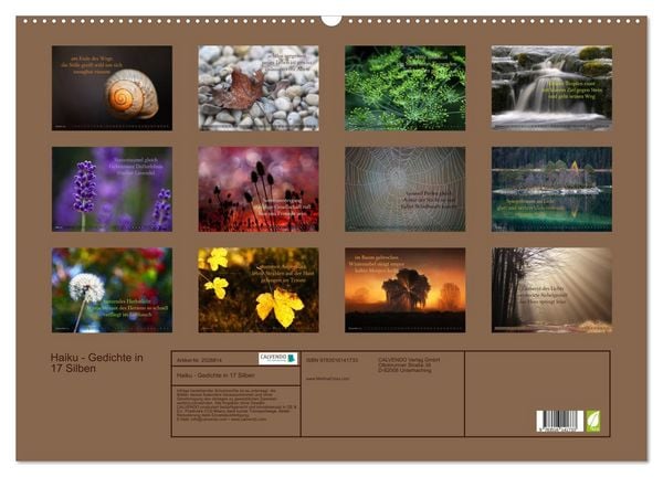 Produktbild: Haiku - Gedichte in 17 Silben (Wandkalender 2026 DIN A2 quer), CALVENDO Monatskalender