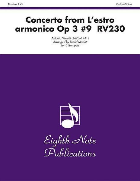 Produktbild: Vivaldi, A: Concerto (from l'Estro Armonico, Op 3 #9 Rv230)