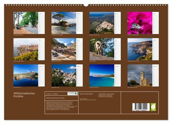 Produktbild: Wildromatisches Korsika (hochwertiger Premium Wandkalender 2026 DIN A2 quer), Kunstdruck in Hochglanz