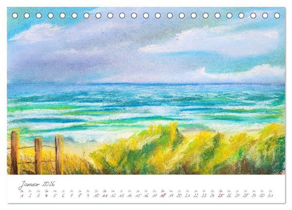 Produktbild: R&uuml;gen in Farbe - Mit Pinsel und Farbe auf der Lieblingsinsel (Tischkalender 2026 DIN A5 quer), CALVENDO Monatskalender