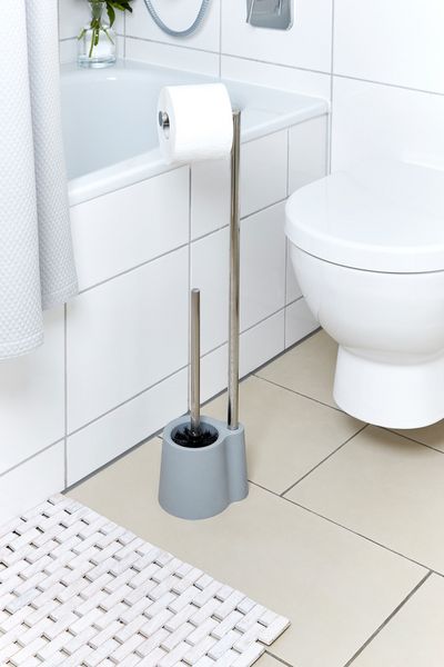 Produktbild: Stand WC-Garnitur Mod. Avola Grau, aus rostfreiem Edelstahl
