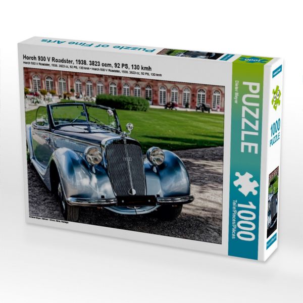 CALVENDO Puzzle Horch 930 V Roadster, 1938. 3823 ccm, 92 PS, 130 kmh | 1000 Teile Lege-Größe 64x48cm Foto-Puzzle für glückliche Stunden