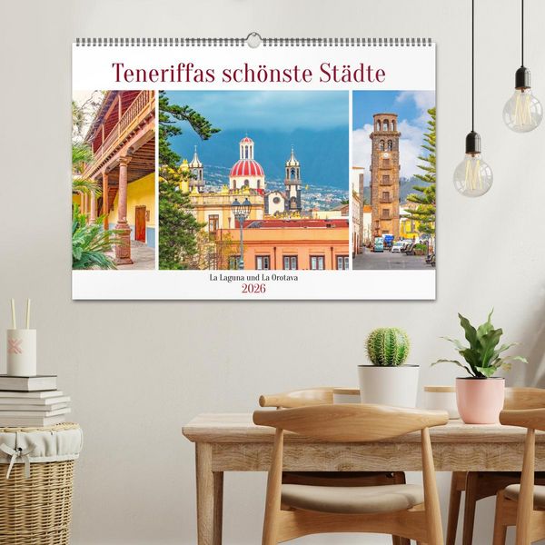 Produktbild: Teneriffas sch&ouml;nste St&auml;dte - La Laguna und La Orotava (Wandkalender 2026 DIN A2 quer), CALVENDO Monatskalender