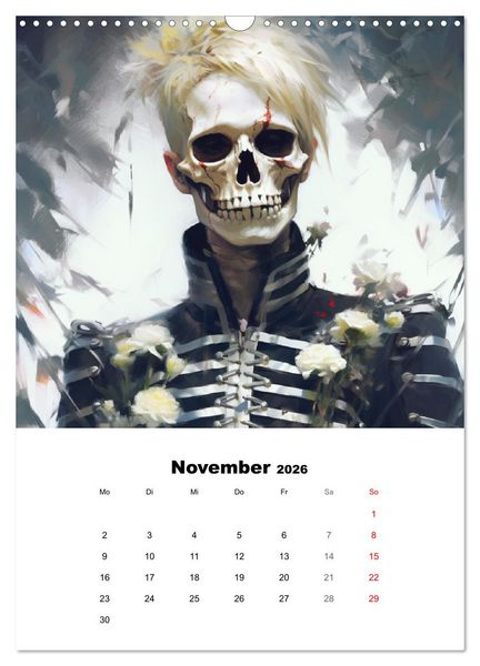 Produktbild: Gothic-Flower-Punk. D&uuml;ster-romantische Kunst (Wandkalender 2026 DIN A3 hoch), CALVENDO Monatskalender