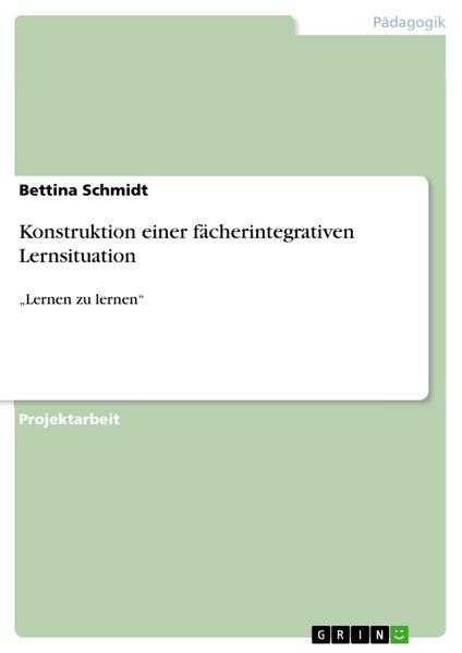 Produktbild: Konstruktion einer f&auml;cherintegrativen Lernsituation