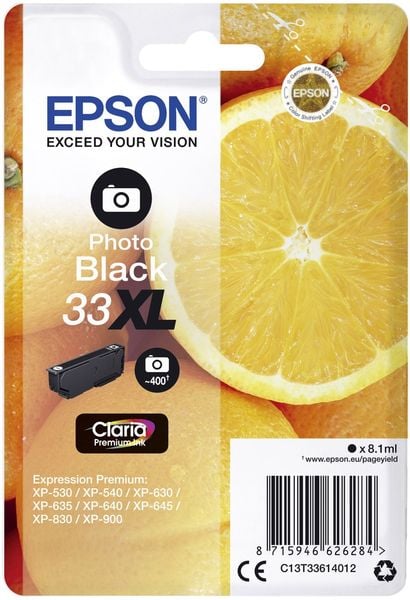 Epson Druckerpatrone T3361, 33XL Original Foto Schwarz C13T33614012