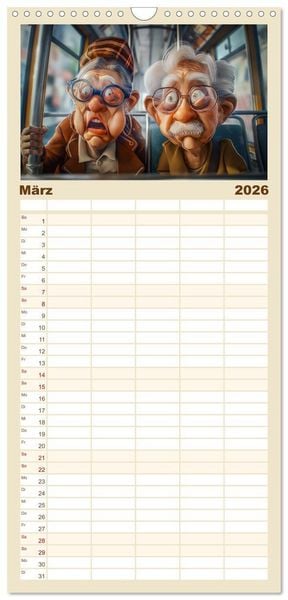 Produktbild: Familienplaner 2026 - Alt, aber nicht leise mit 5 Spalten (Wandkalender, 21 x 45 cm) CALVENDO