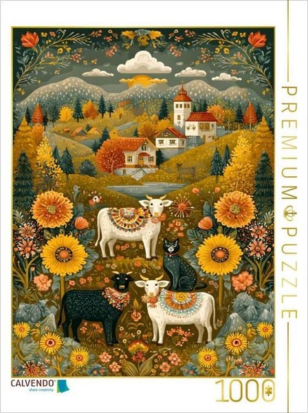 Produktbild: CALVENDO Puzzle Ein Motiv aus dem Kalender "Folk Art Seasons" | 1000 Teile Lege-Gr&ouml;&szlig;e 64x48cm Foto-Puzzle f&uuml;r gl&uuml;ckliche Stunden