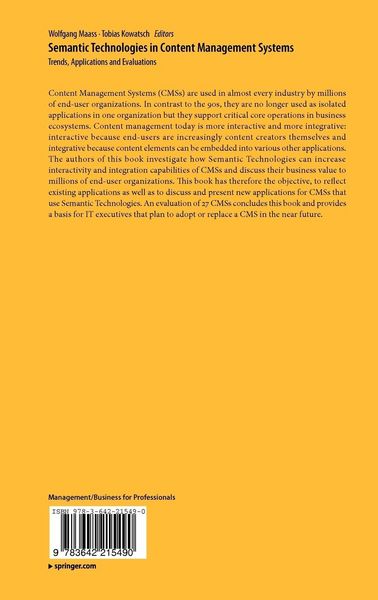 Produktbild: Semantic Technologies in Content Management Systems
