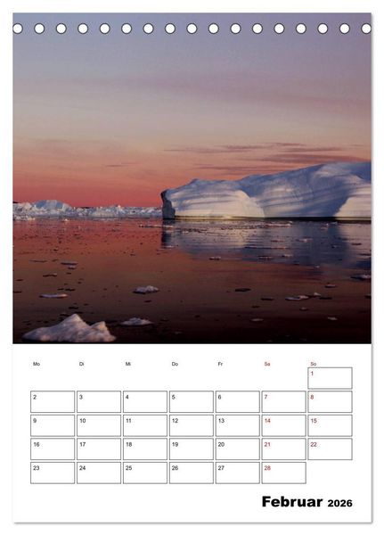 Produktbild: Die Eisberge von Ilulissat (Tischkalender 2026 DIN A5 hoch), CALVENDO Monatskalender