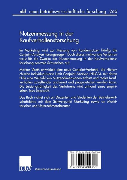 Produktbild: Nutzenmessung in der Kaufverhaltensforschung