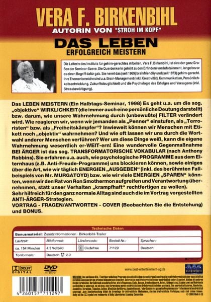 Produktbild: Das Leben erfolgreich meistern - Vera F. Birkenbihl