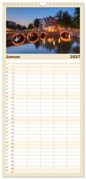 Produktbild: Familienplaner 2027 - Wundersch&ouml;ne Niederlande mit 5 Spalten (Wandkalender, 21 x 45 cm) CALVENDO