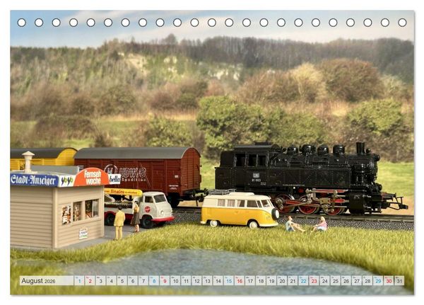 Produktbild: Retrobahnen en miniature (Tischkalender 2026 DIN A5 quer), CALVENDO Monatskalender