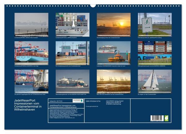 Produktbild: JadeWeserPort Impressionen vom Containerterminal in Wilhelmshaven (Wandkalender 2027 DIN A2 quer), CALVENDO Monatskalender