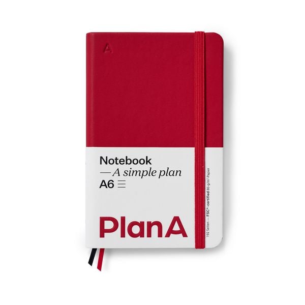 Produktbild: Notizbuch A6 Hardcover Liniert Berry Red