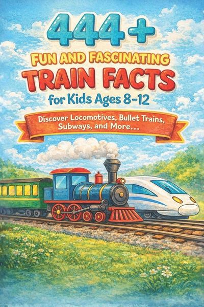 Produktbild: 444+ Fun and Fascinating Train Facts for Kids Ages 8-12