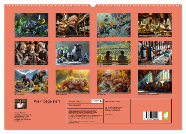 Produktbild: Wein begeistert (hochwertiger Premium Wandkalender 2026 DIN A2 quer), Kunstdruck in Hochglanz
