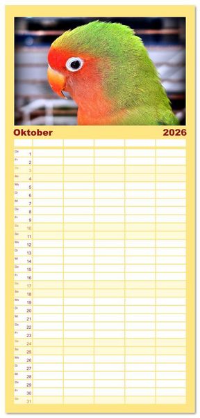 Produktbild: Familienplaner 2026 - Die Unzertrennlichen mit 5 Spalten (Wandkalender, 21 x 45 cm) CALVENDO