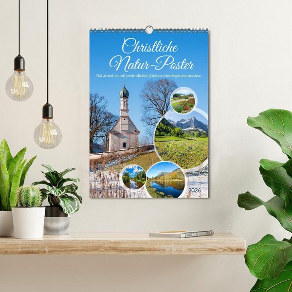 Produktbild: Christliche Natur-Poster 2026 (Wandkalender 2026 DIN A3 hoch), CALVENDO Monatskalender
