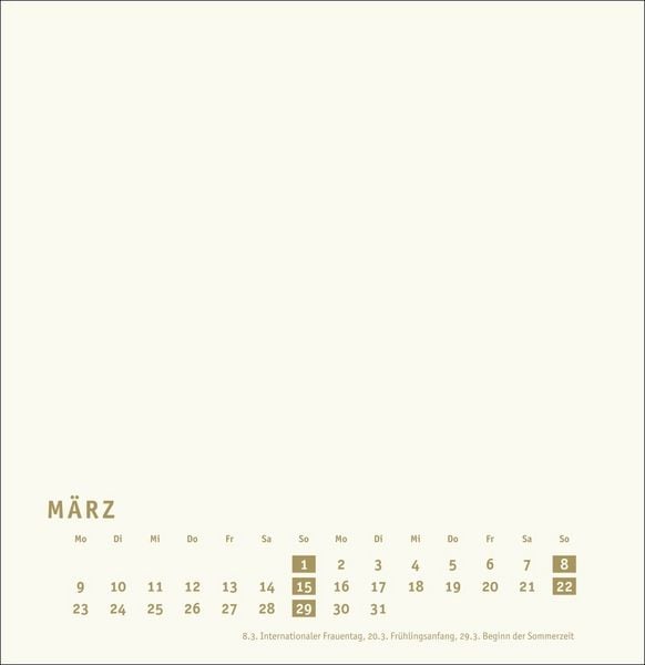 Produktbild: Premium-Bastelkalender gold groß 2026