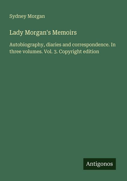 Produktbild: Lady Morgan's Memoirs