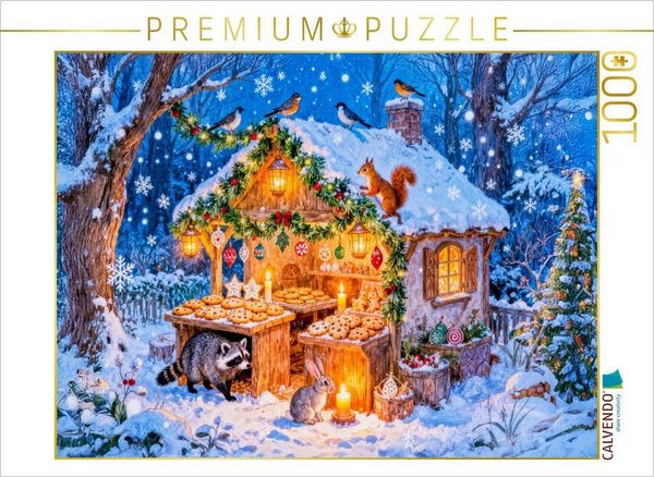 Produktbild: CALVENDO Puzzle Niedliche Waldcottages mit tierischen Freunden | 1000 Teile Lege-Gr&ouml;&szlig;e 64x48cm Foto-Puzzle f&uuml;r gl&uuml;ckliche Stunden