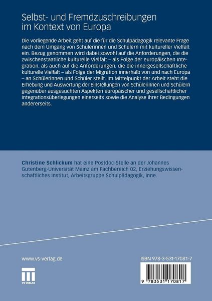 Produktbild: Selbst- und Fremdzuschreibungen im Kontext von Europa