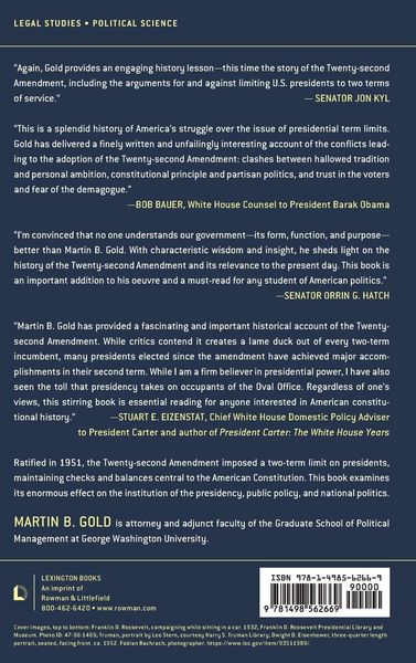 Produktbild: Gold, M: Twenty-Second Amendment and the Limits of President