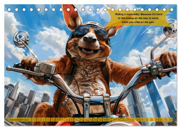 Produktbild: Funny animals as motorbike riders (Desk Calendar 2026 DIN A5 landscape), CALVENDO 12 Month DeskCalendar