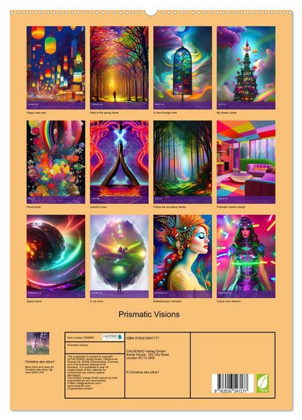 Produktbild: Prismatic Visions (High Quality Premium Wall Calendar 2026 DIN A2 portrait),CALVENDO 12 Month Wall Calendar