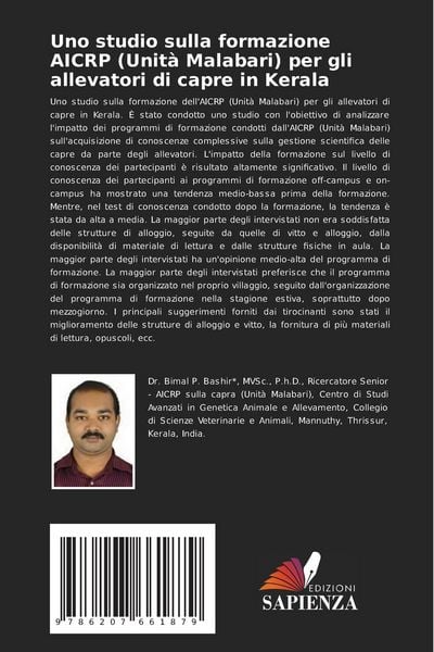 Produktbild: Uno studio sulla formazione AICRP (Unit&agrave; Malabari) per gli allevatori di capre in Kerala