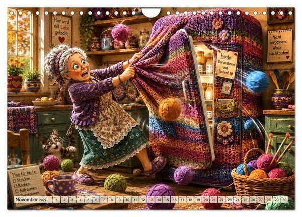 Produktbild: Die strickende Oma (Wandkalender 2027 DIN A4 quer), CALVENDO Monatskalender