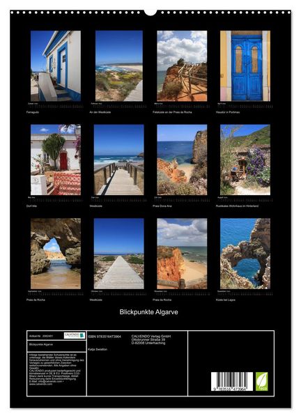 Produktbild: Blickpunkte Algarve (hochwertiger Premium Wandkalender 2026 DIN A2 hoch), Kunstdruck in Hochglanz