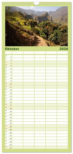 Produktbild: Familienplaner 2026 - Kap Verde mit 5 Spalten (Wandkalender, 21 x 45 cm) CALVENDO