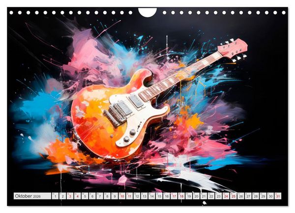 Produktbild: MUSIKINSTRUMENTE Moderne dekorative Inszenierung (Wandkalender 2026 DIN A4 quer), CALVENDO Monatskalender