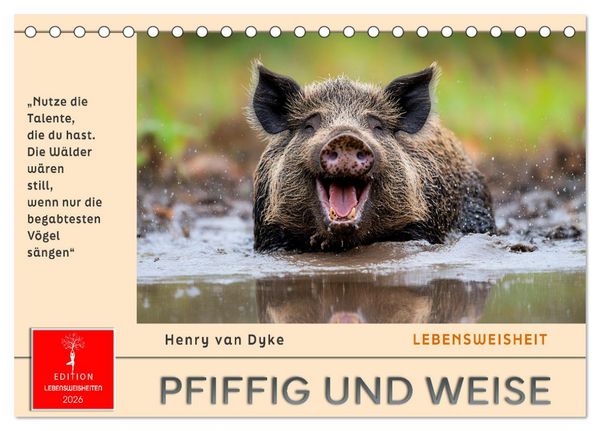 Produktbild: Pfiffig und weise (Tischkalender 2026 DIN A5 quer), CALVENDO Monatskalender