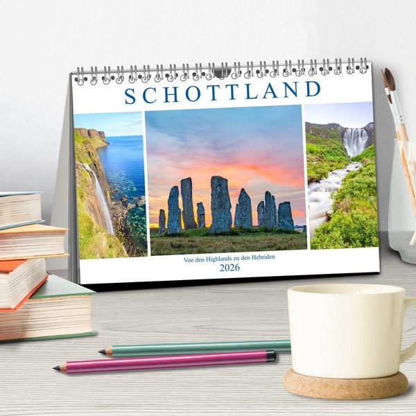 Produktbild: Von den Highlands zu den Hebriden (Tischkalender 2026 DIN A5 quer), CALVENDO Monatskalender