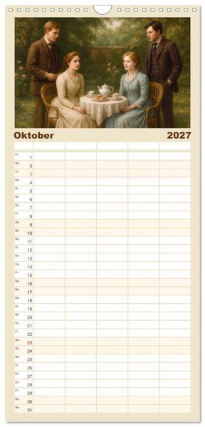 Produktbild: Familienplaner 2027 - Oscar Wilde mit 5 Spalten (Wandkalender, 21 x 45 cm) CALVENDO